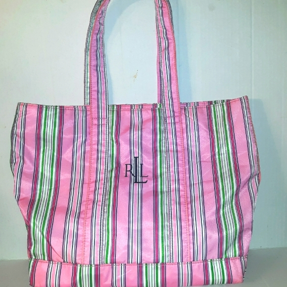 Beautiful Lauren Ralph Lauren Pink Stripe Shopper - Picture 7 of 16